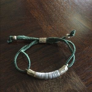 Adjustable Green Suede Bracelet